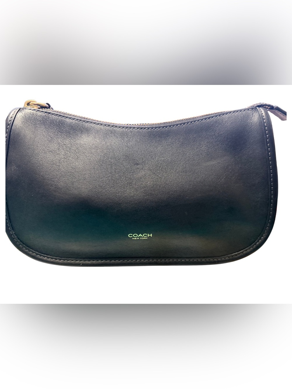 Coach Leather Waverly in Black with Subtle Teal Hue